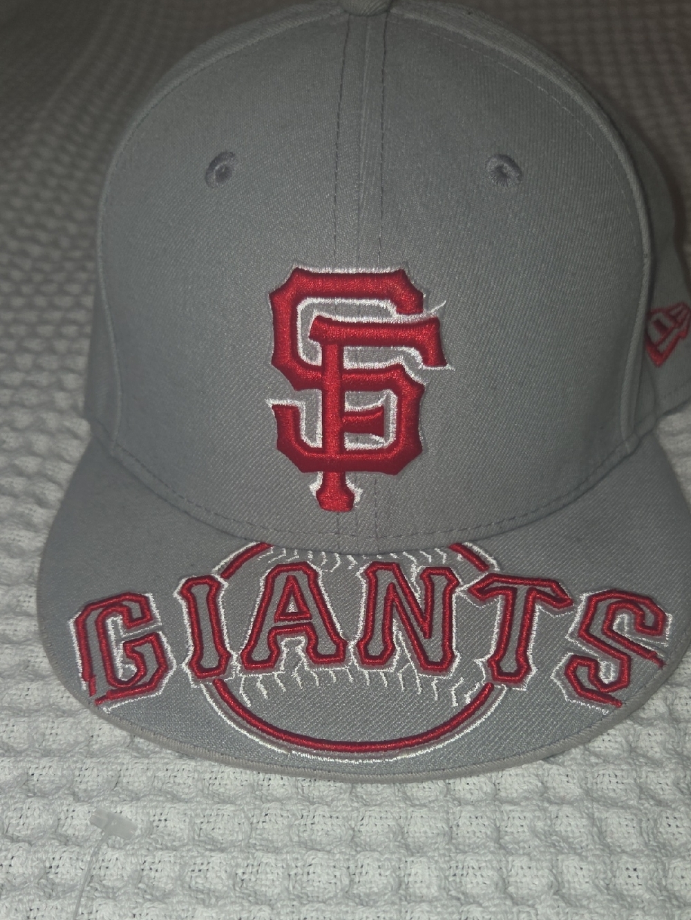 New Era San Francisco Giants Gray and Red Fitted Hat 7 3/8